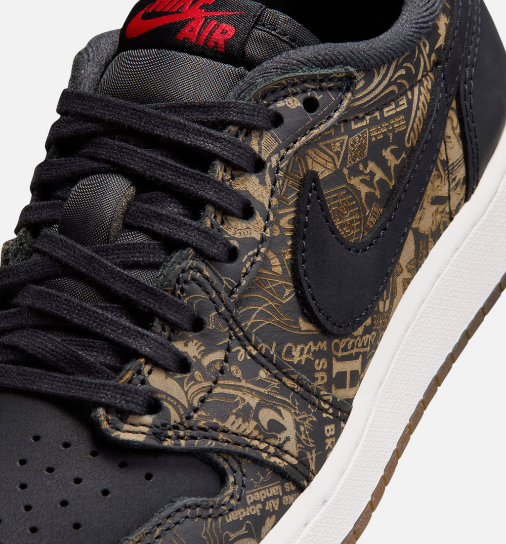 Air Jordan 1 Retro Low OG 'Laser Black and Varsity Red' Grade School - Black/Varsity Red/Summit White