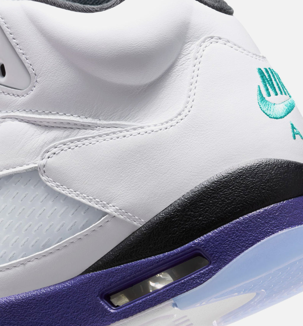 Air Jordan 5 Retro 'Grape' - Men's Lifestyle Sneaker (White/New Emerald/Grape Ice/Black)