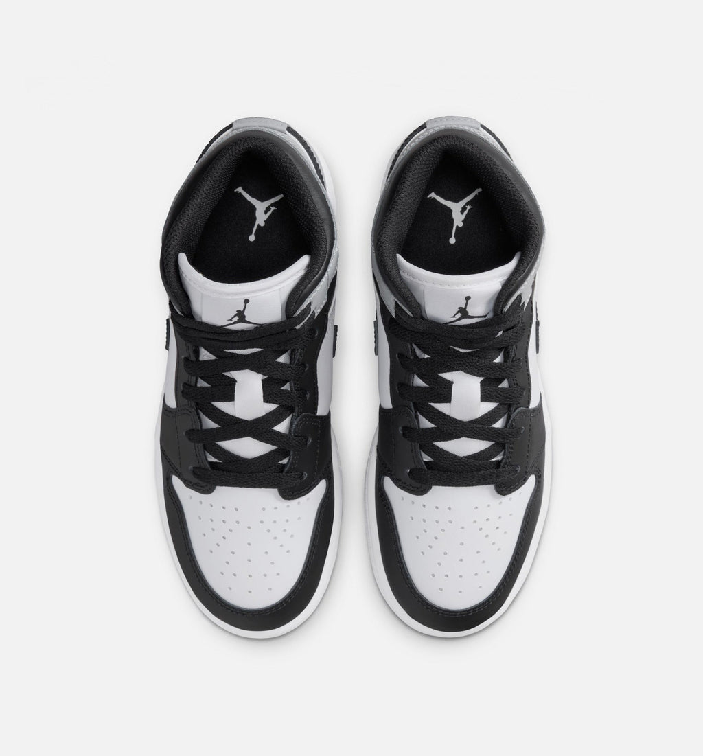Air Jordan 1 Mid Grade School - White/Light Smoke Grey/Black