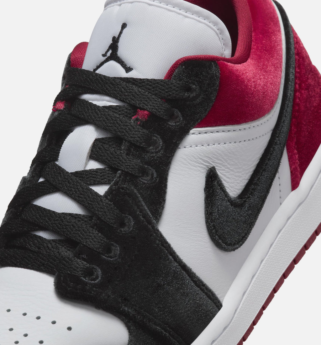Air Jordan 1 Low SE 'Velvet' - Women's Lifestyle Sneaker (Black/Gym Red/White)