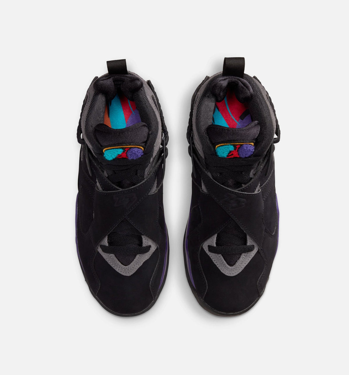 Air Jordan 8 Retro 'Aqua' Grade School - Black/Multi-Color/Bright Concord/Multi-Color