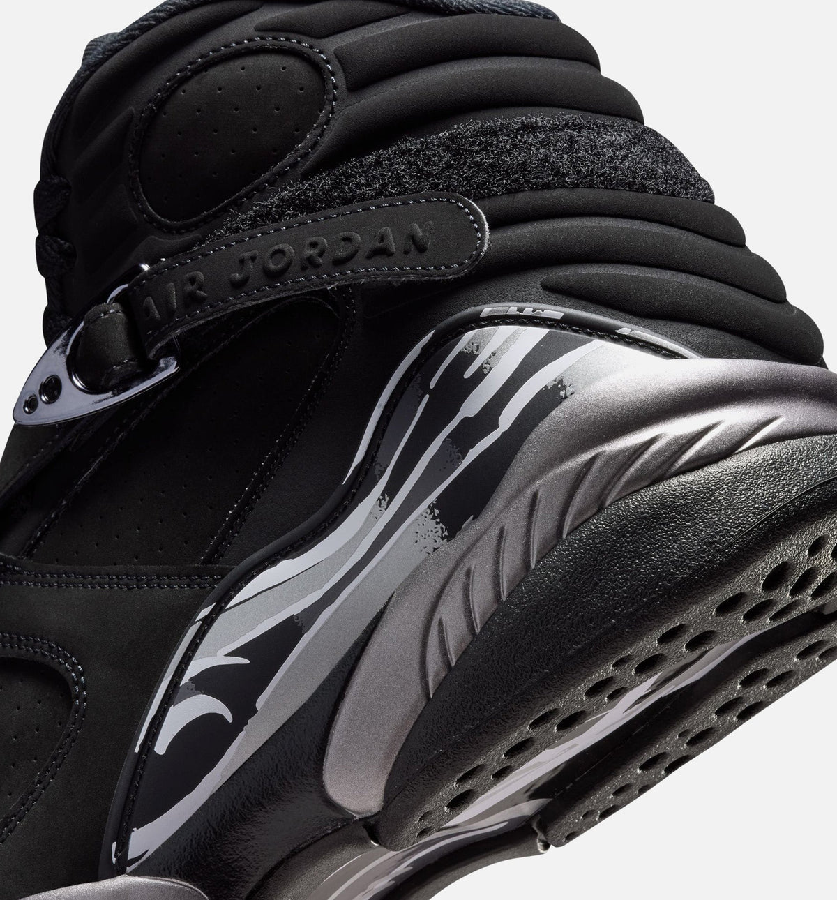 Air Jordan 8 Retro 'Chrome' - Men's Lifestyle Sneaker (Black/White/Light Graphite)