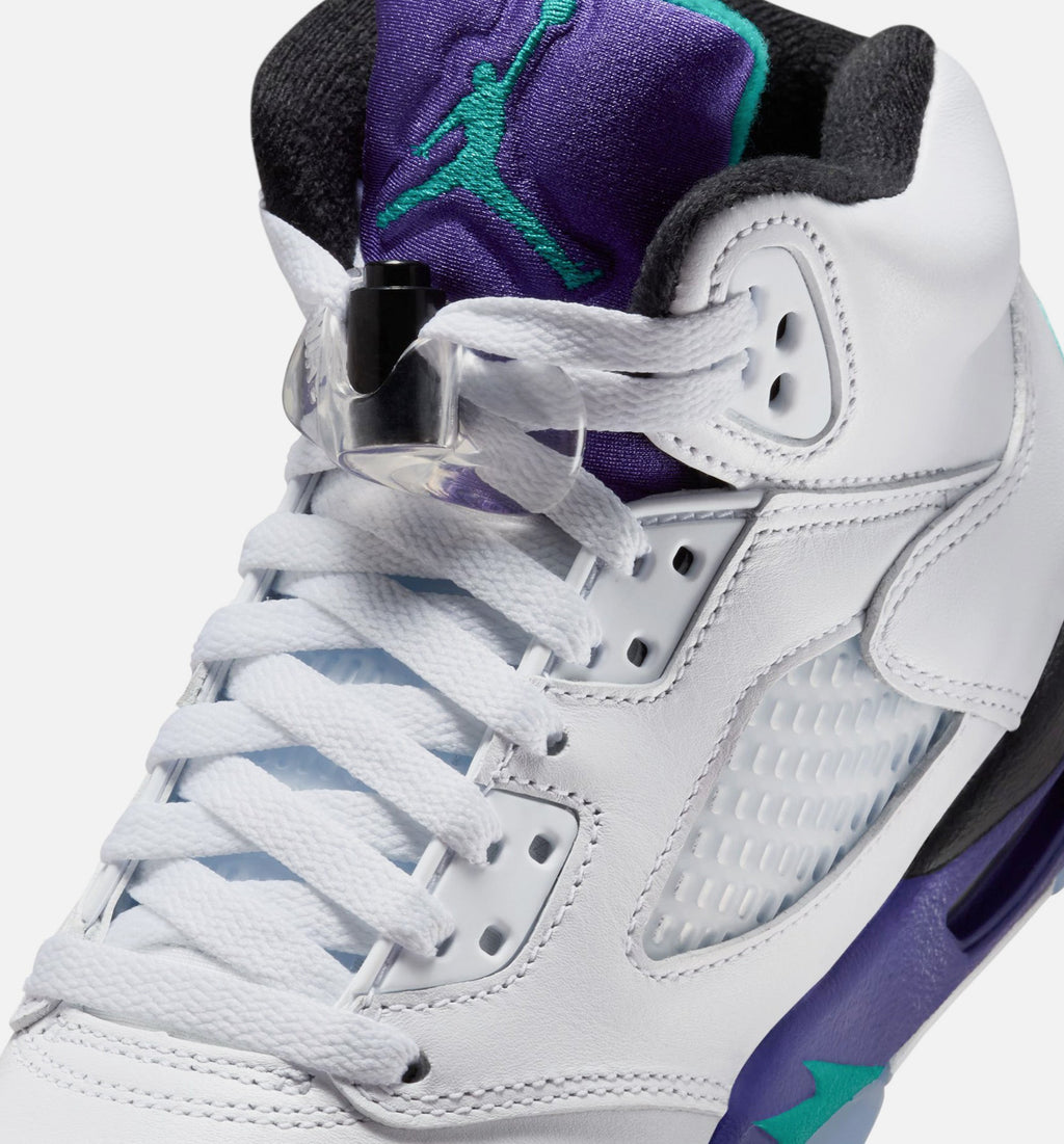 Air Jordan 5 Retro 'Grape' Grade School - White/New Emerald/Grape Ice/Black