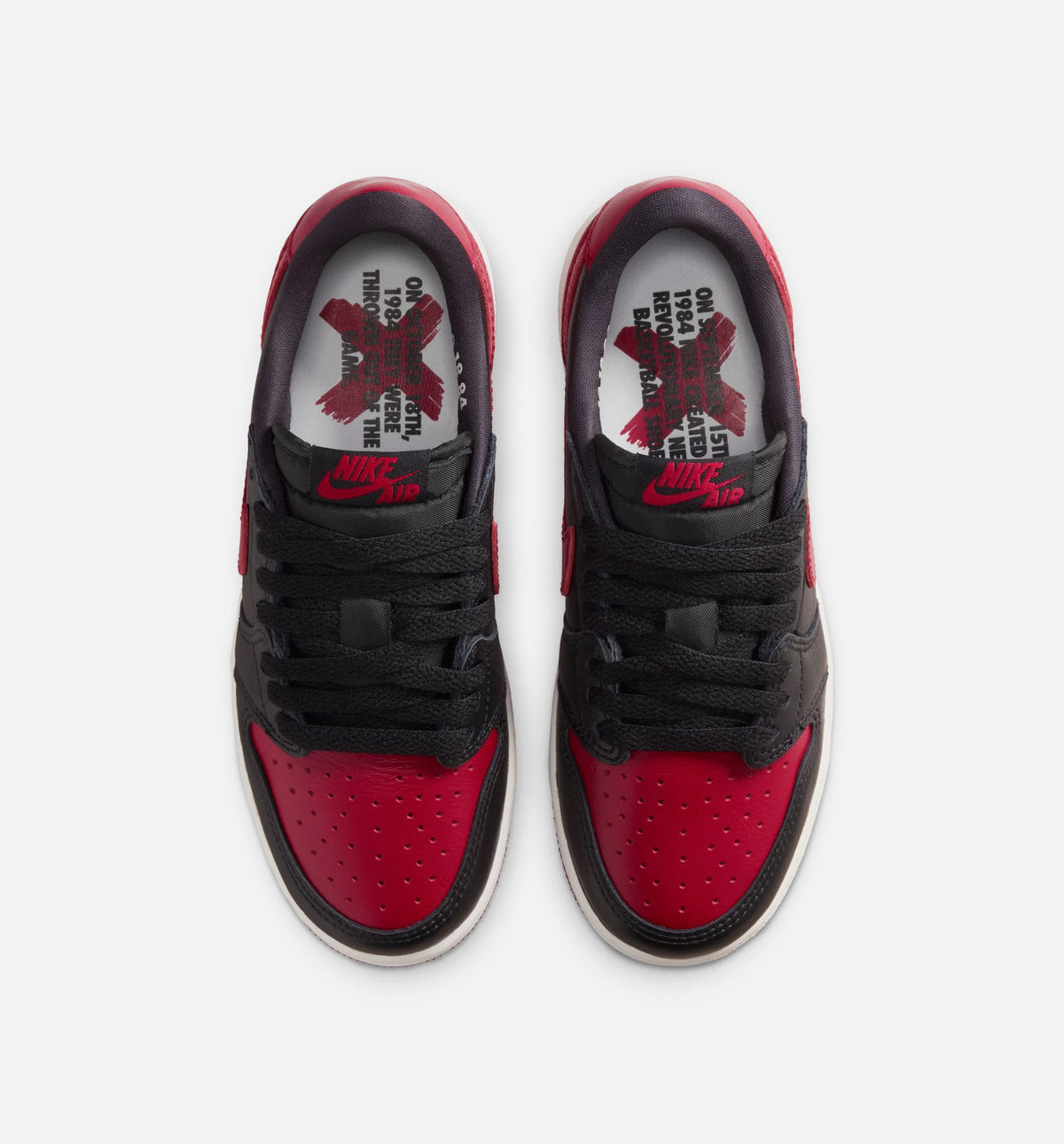 Air Jordan 1 Retro Low OG 'Banned' Grade School - Black/Black/Varsity Red/Summit White