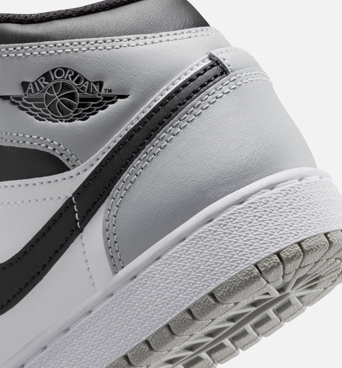 Air Jordan 1 Mid Grade School - White/Light Smoke Grey/Black