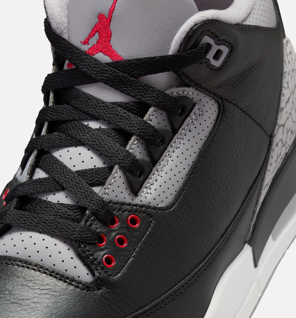 Air Jordan 3 Retro 'Black Cement' - Men's Lifestyle Sneaker (Black/Fire Red/Cement Grey/Summit White)