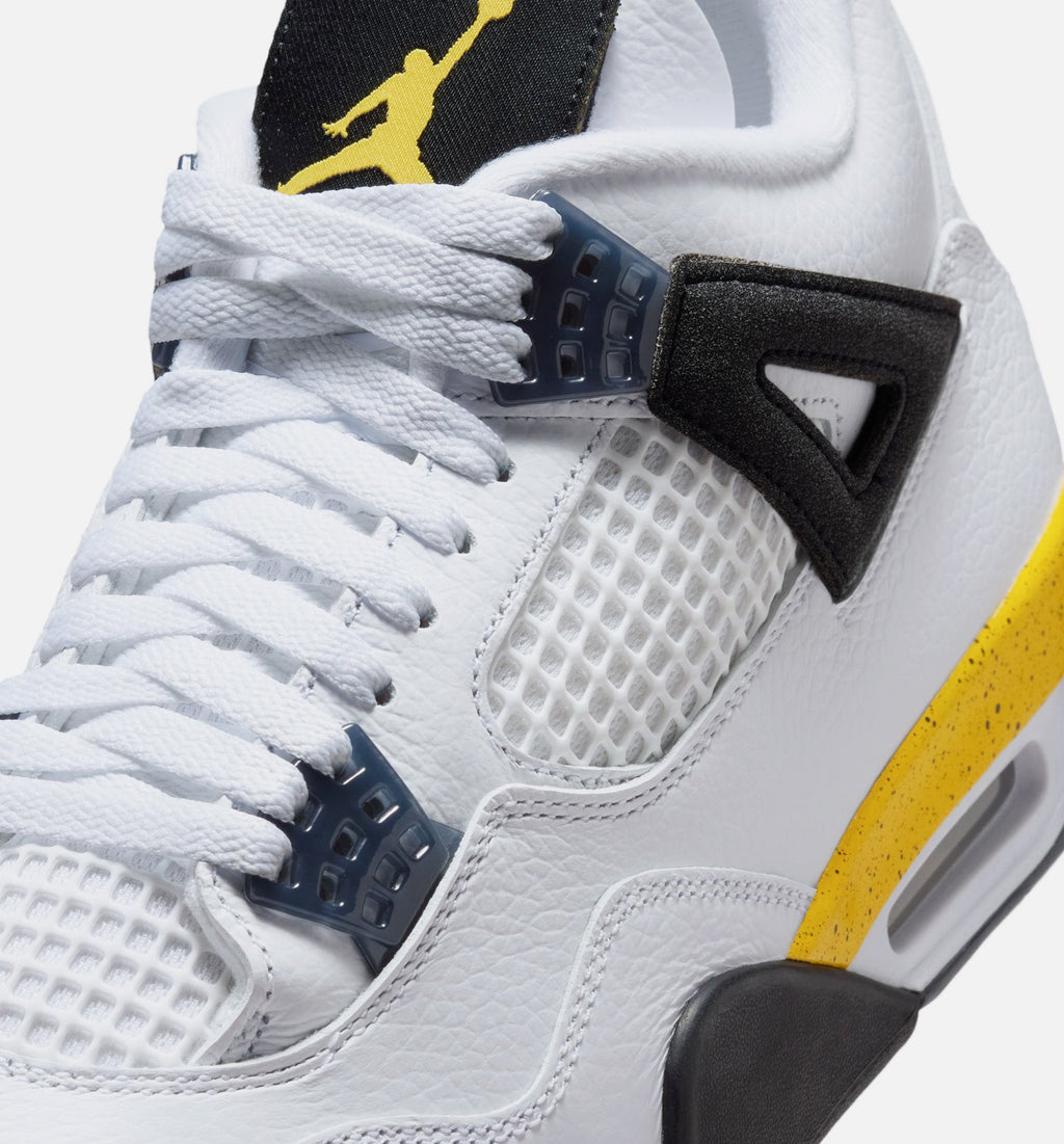 Air Jordan 4 Retro 'Rare Air Tour Yellow' - Men's Lifestyle Sneaker (White/Dark Blue Grey/Black/Tour Yellow)