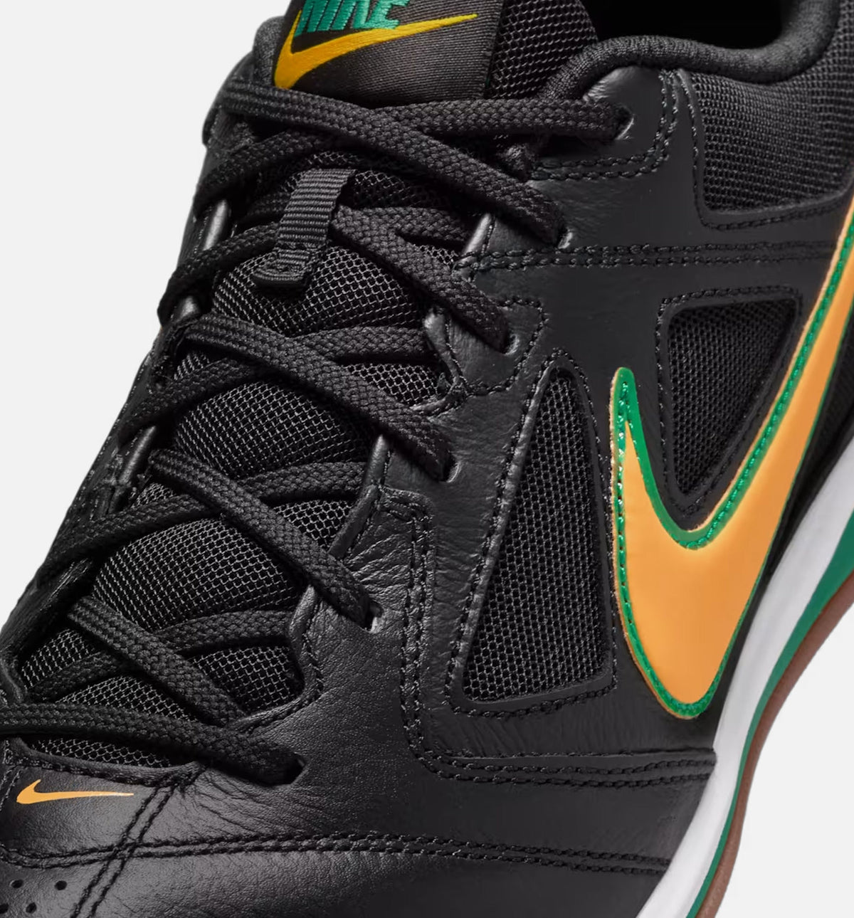 Nike Gato Brasil - Men's Lifestyle Sneaker (Black/White/Gum Dark Brown/Varsity Maize)