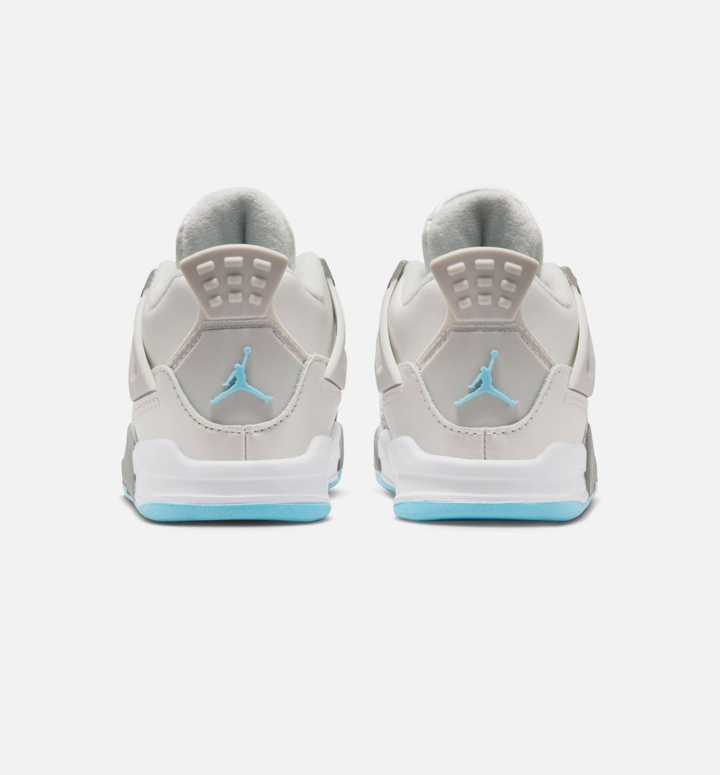 Air Jordan 4 Retro 'Blue Chill' - Infant/Toddler Lifestyle Sneaker (Photon Dust/Blue Chill/Flat Pewter/White/Blue Tint)