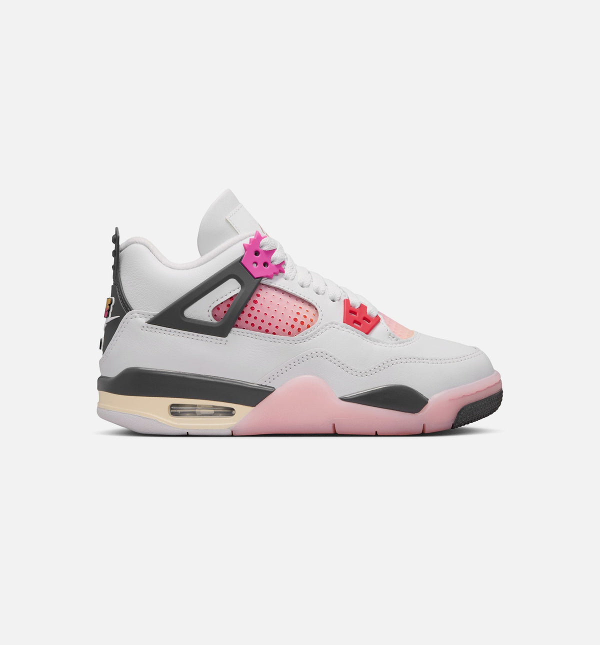 Air Jordan 4 Retro 'Comic' Grade School - Off White/Fire Pink/Anthracite