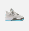 Air Jordan 4 Retro 'Blue Chill' - Infant/Toddler Lifestyle Sneaker (Photon Dust/Blue Chill/Flat Pewter/White/Blue Tint)