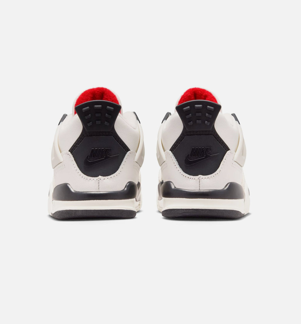 Air Jordan 4 Retro 'Flight Club' - Infant/Toddler Lifestyle Sneaker (Sail/Black/University Red)