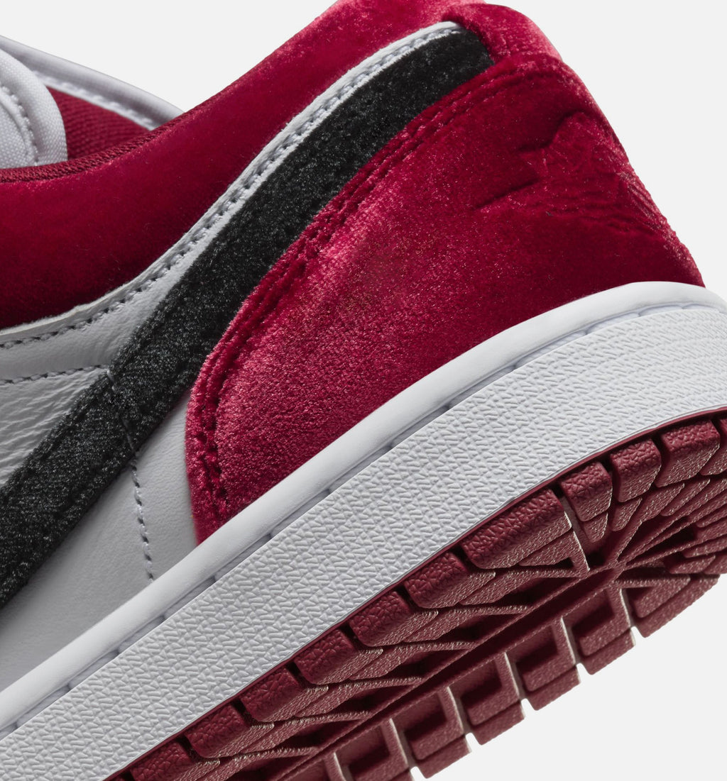 Air Jordan 1 Low SE 'Velvet' - Women's Lifestyle Sneaker (Black/Gym Red/White)
