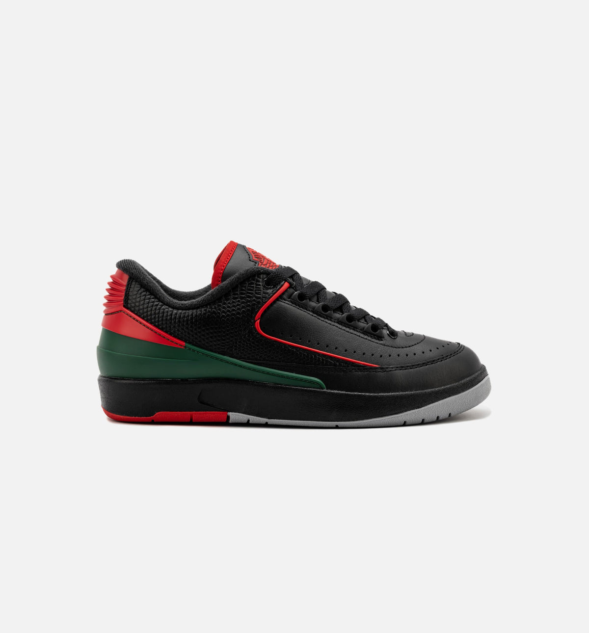 Air Jordan 2 Retro Low 'Christmas' Grade School - Black/Fire Red/Cement Grey