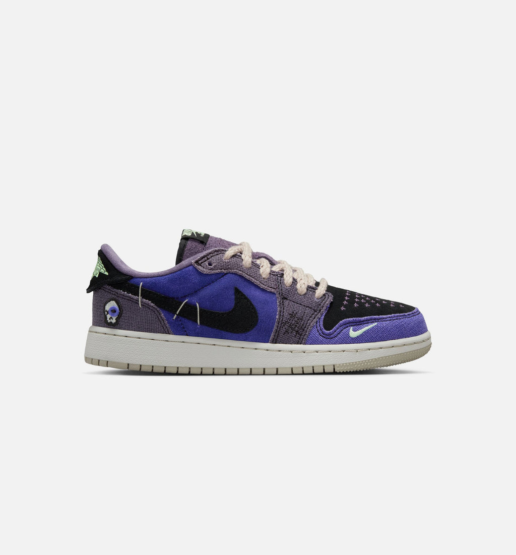 Air Jordan 1 Low OG Grade School - Regency Purple/Vapor Green/Black/Dark Raisin/Daybreak/Light Silver