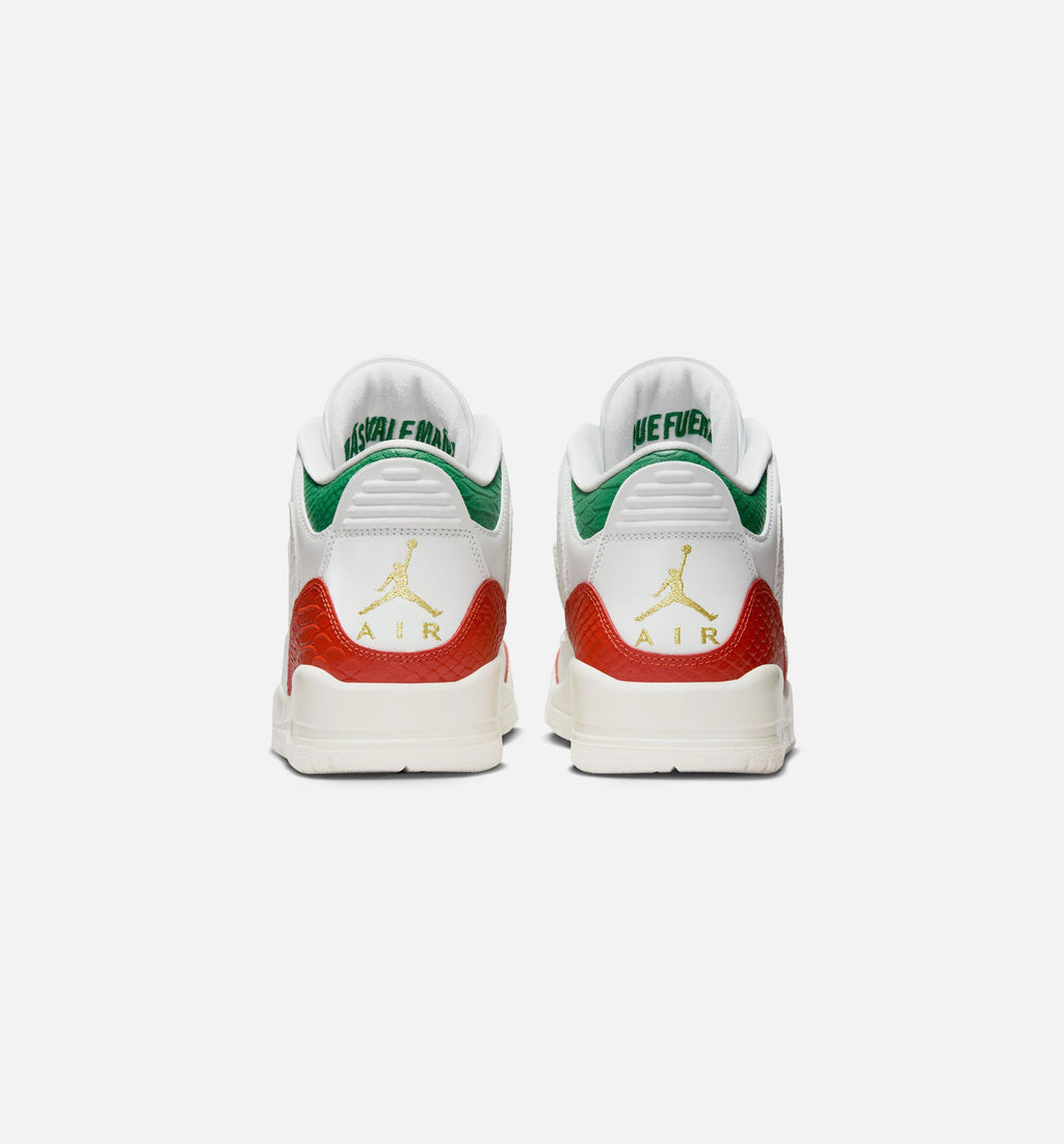 Air Jordan 3 Retro 'El Vuelo' - Men's Lifestyle Sneaker (Summit White/Pine Green/Dragon Red/Metallic Gold)