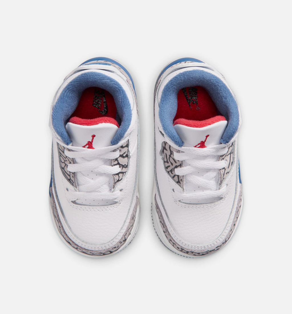 Air Jordan 3 Retro OG 'True Blue' - Infant/Toddler Lifestyle Sneaker (White/Fire Red/True Blue)