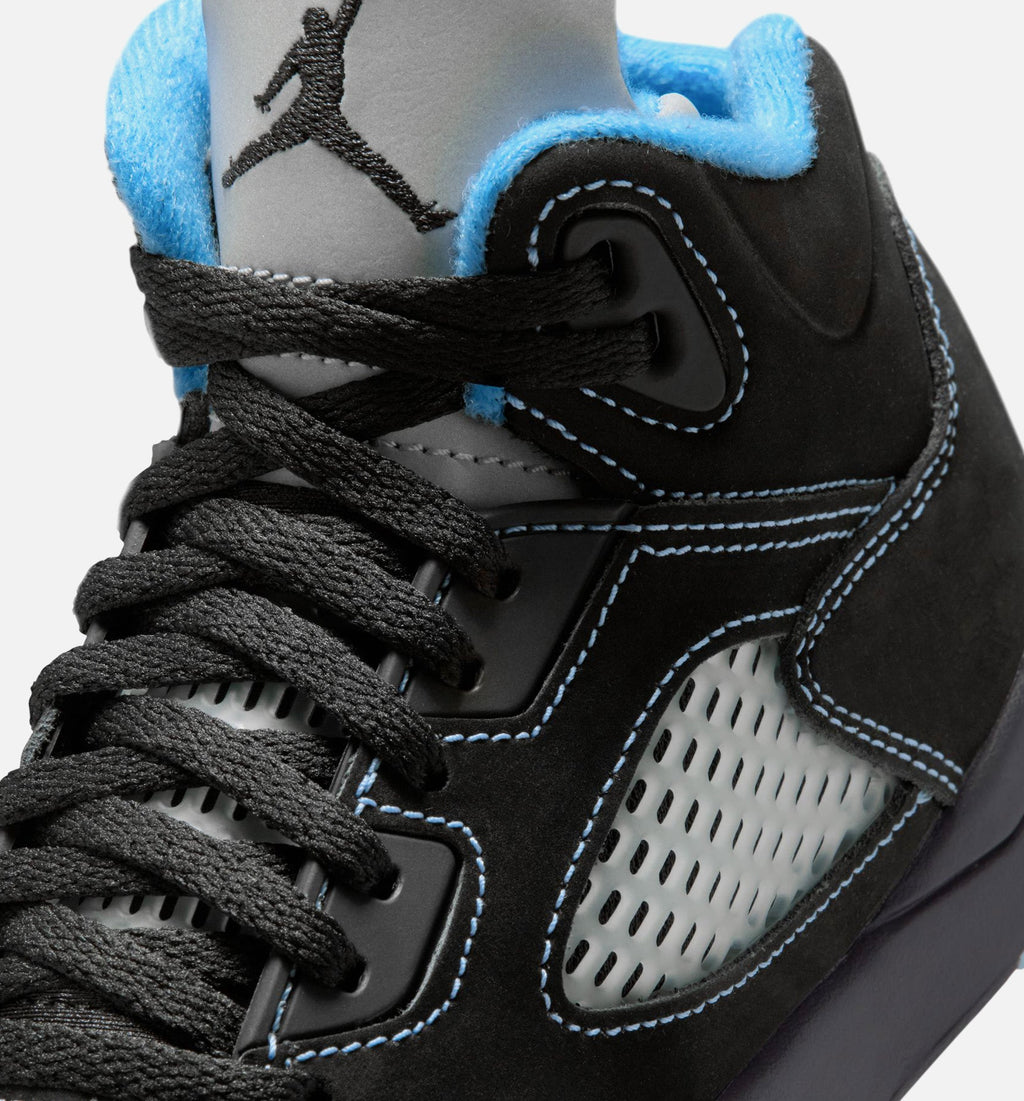Air Jordan 5 Retro 'Black Carolina' Preschool - Black/University Blue/White