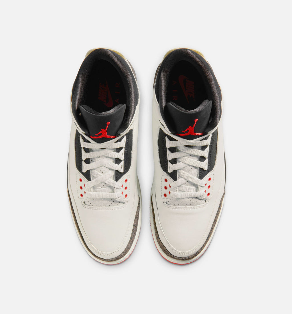 Air Jordan 3 Retro 'Sail and University Red' - Men's Lifestyle Sneaker (Sail/Black/University Red/Pale Ivory)