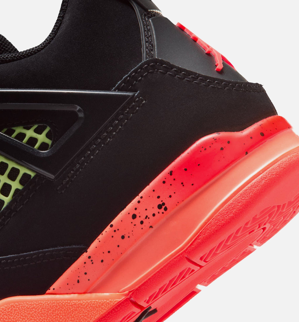 Air Jordan 4 Retro 'Black Infrared 23' Preschool - Black/Infrared 23/Bright Mango