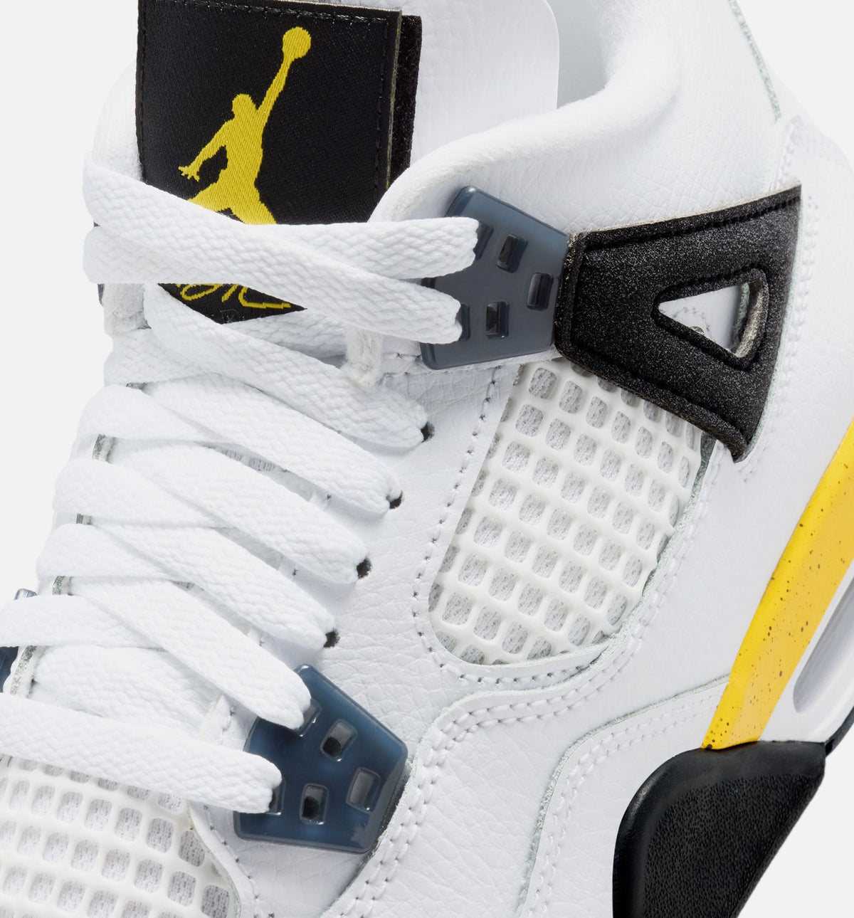 Air Jordan 4 Retro 'Rare Air Tour Yellow' Grade School - White/Dark Blue Grey/Black/Tour Yellow