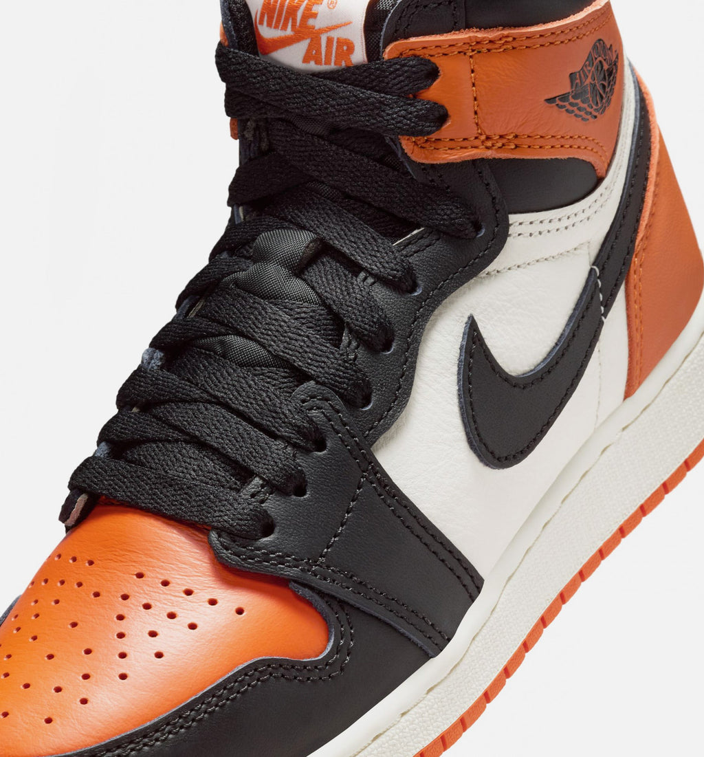 Air Jordan 1 Retro High OG 'Shattered Backboard' Grade School - Black/Black/Sail/Starfish