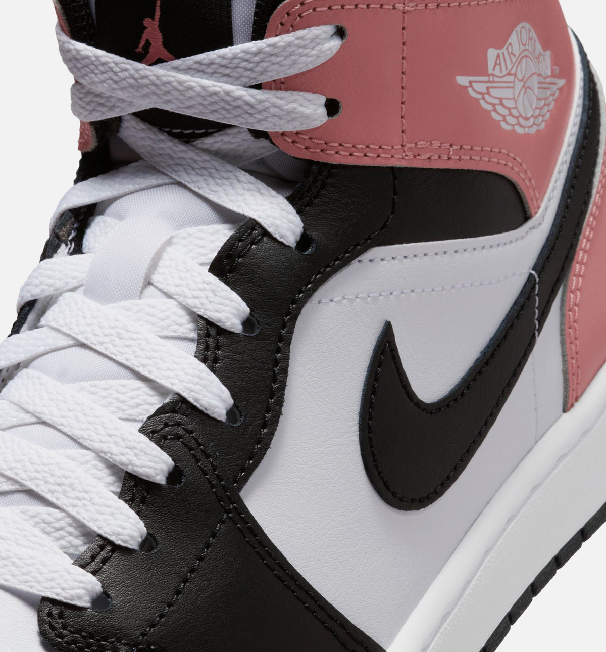 Air Jordan 1 Mid - Men's Lifestyle Sneaker (White/Rust Pink/Black)