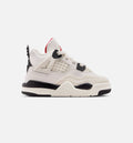 Air Jordan 4 Retro 'Flight Club' - Infant/Toddler Lifestyle Sneaker (Sail/Black/University Red)