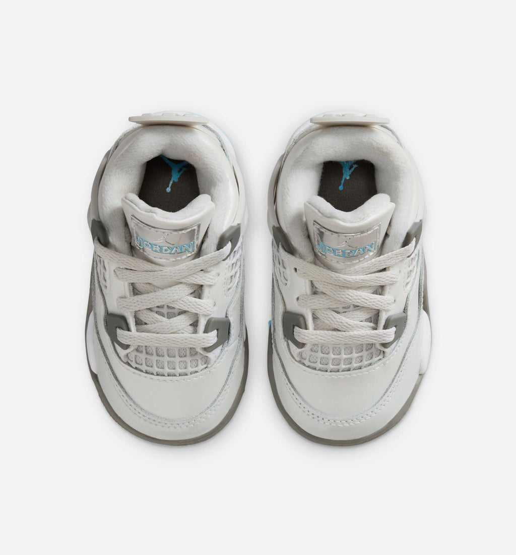 Air Jordan 4 Retro 'Blue Chill' - Infant/Toddler Lifestyle Sneaker (Photon Dust/Blue Chill/Flat Pewter/White/Blue Tint)