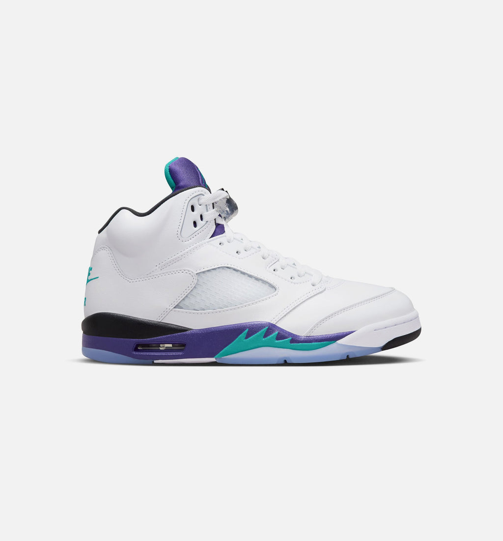 Air Jordan 5 Retro 'Grape' - Men's Lifestyle Sneaker (White/New Emerald/Grape Ice/Black)