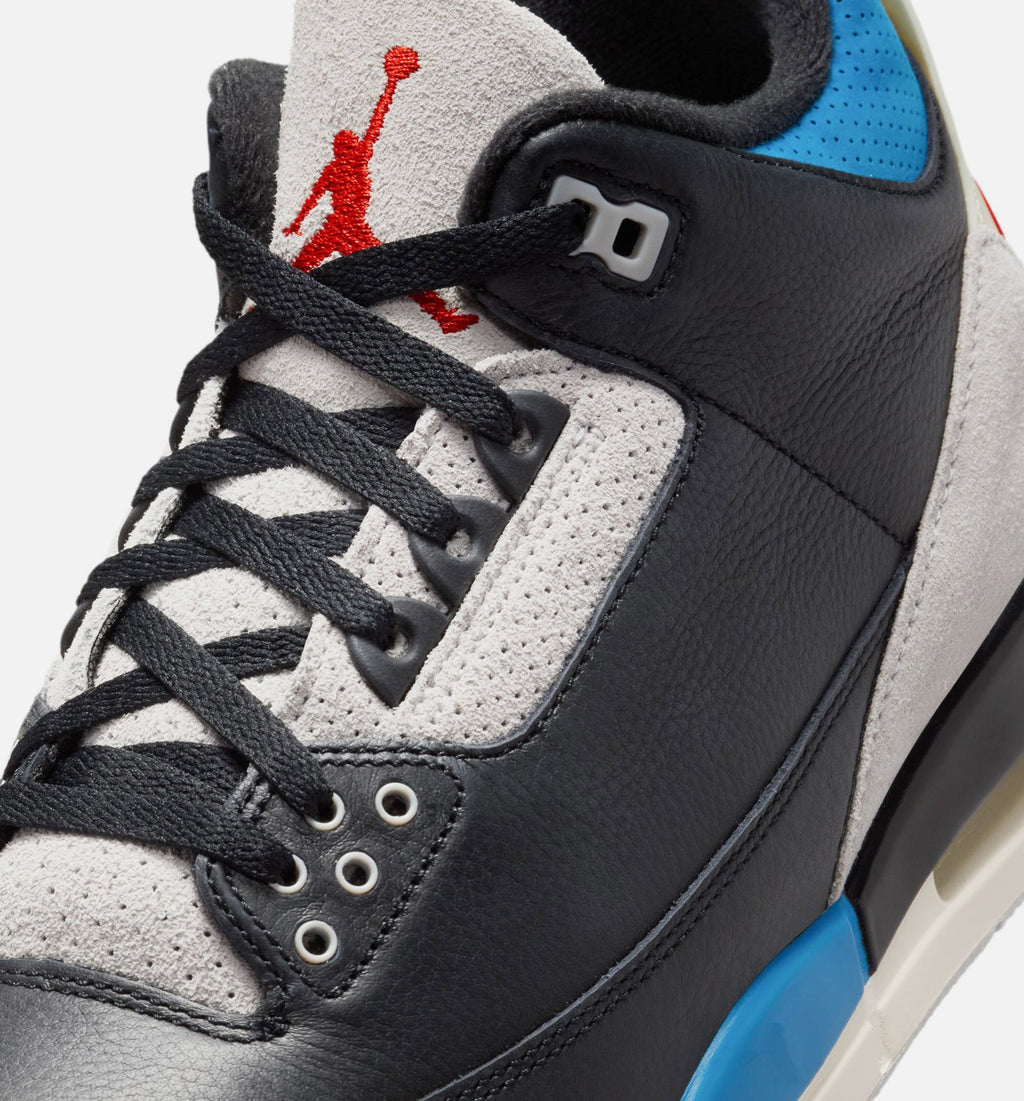 Air Jordan 3 Retro OG 'Rare Air' - Men's Lifestyle Sneaker (Black/Chile Red/Neutral Grey)