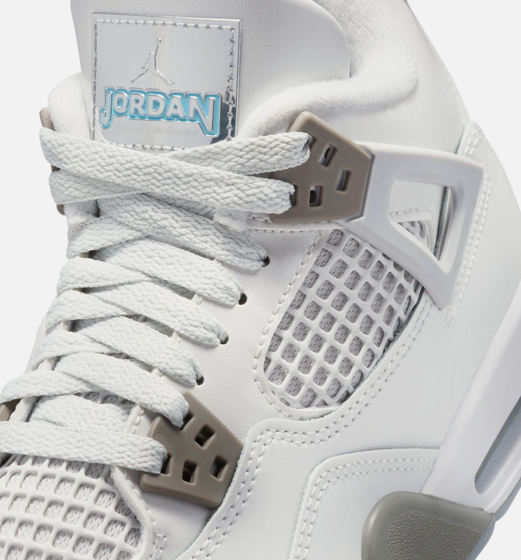 Air Jordan 4 Retro 'Blue Chill' Grade School - Photon Dust/Blue Chill/Flat Pewter/White/Blue Tint
