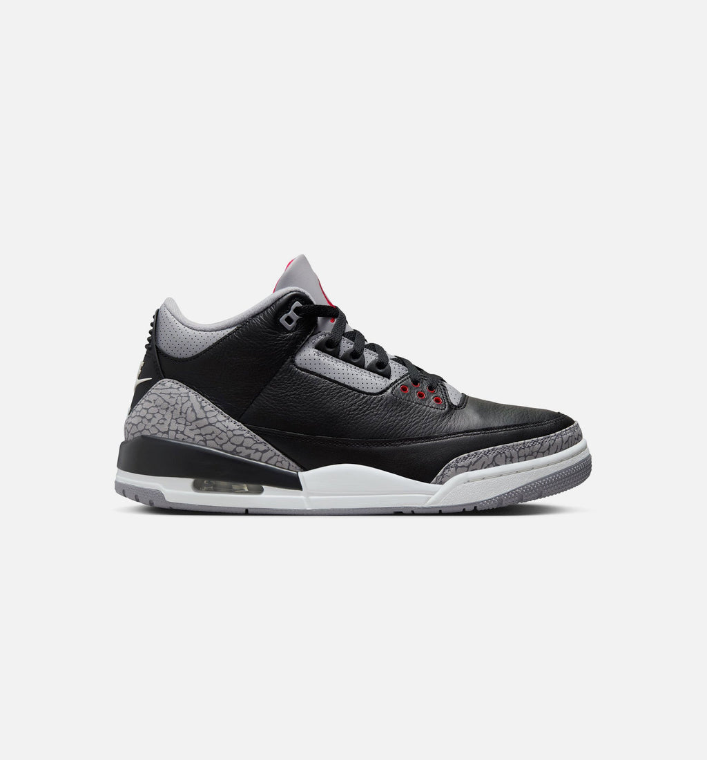 Air Jordan 3 Retro 'Black Cement' - Men's Lifestyle Sneaker (Black/Fire Red/Cement Grey/Summit White)