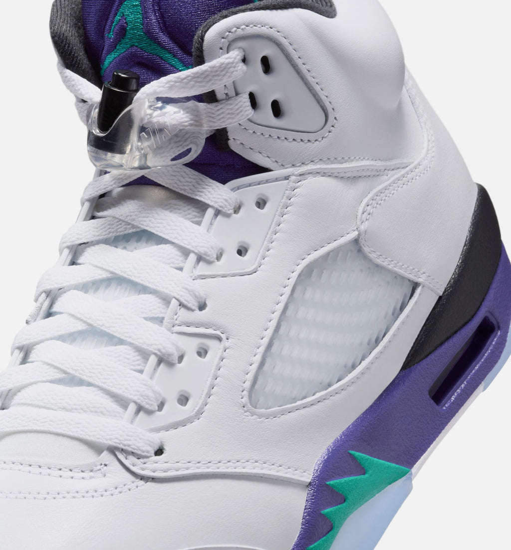 Air Jordan 5 Retro 'Grape' - Men's Lifestyle Sneaker (White/New Emerald/Grape Ice/Black)