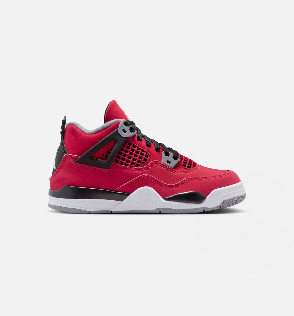 Air Jordan 4 Retro 'Toro Bravo' Preschool - Fire Red/White/Black/Cement Grey