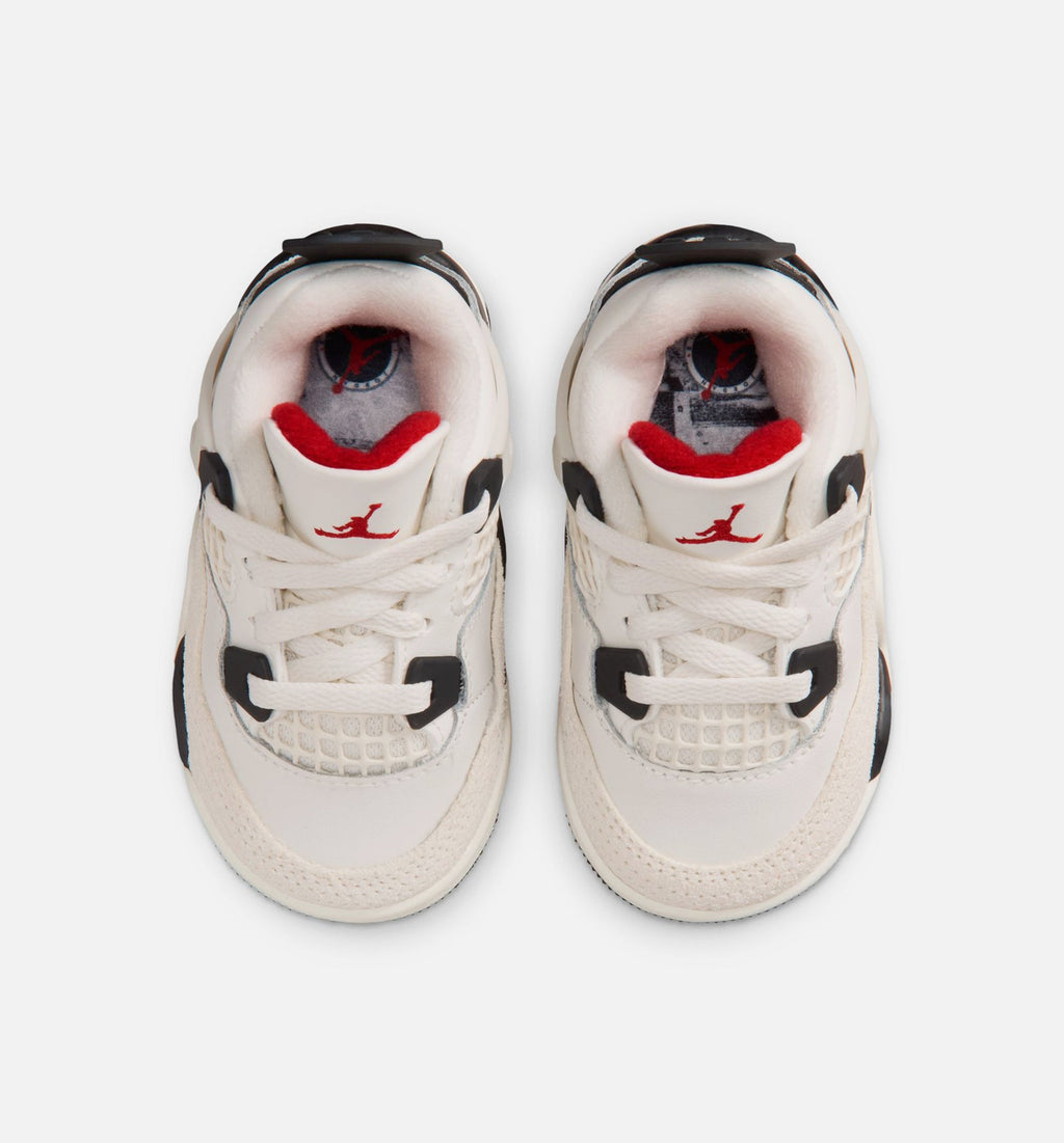 Air Jordan 4 Retro 'Flight Club' - Infant/Toddler Lifestyle Sneaker (Sail/Black/University Red)
