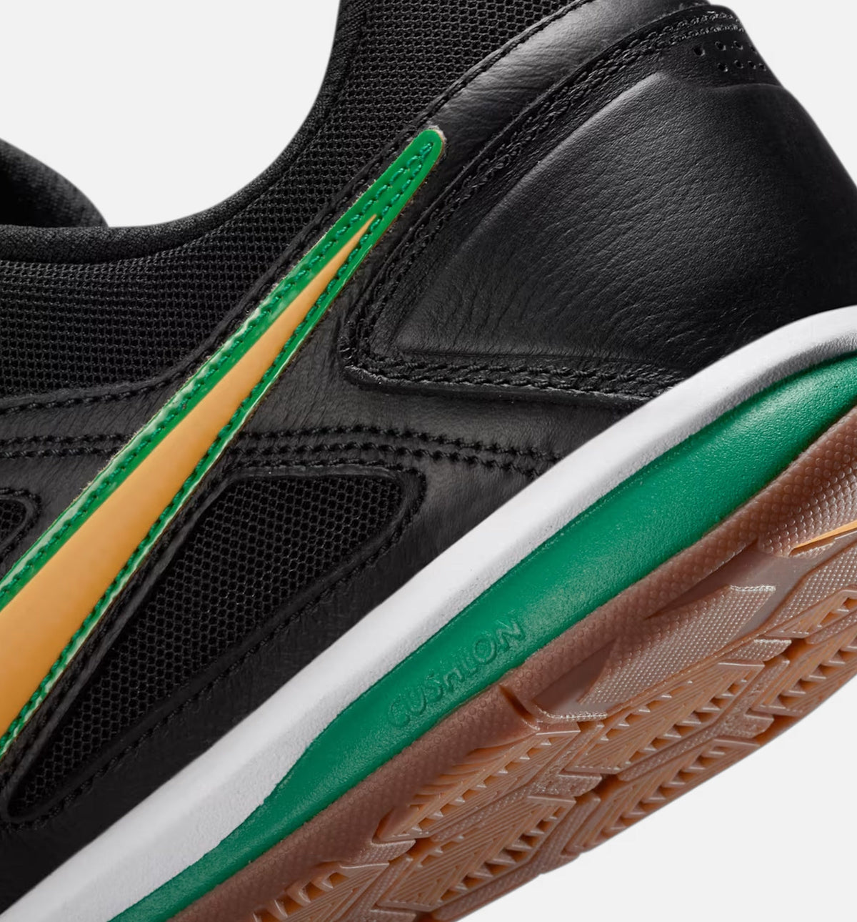 Nike Gato Brasil - Men's Lifestyle Sneaker (Black/White/Gum Dark Brown/Varsity Maize)