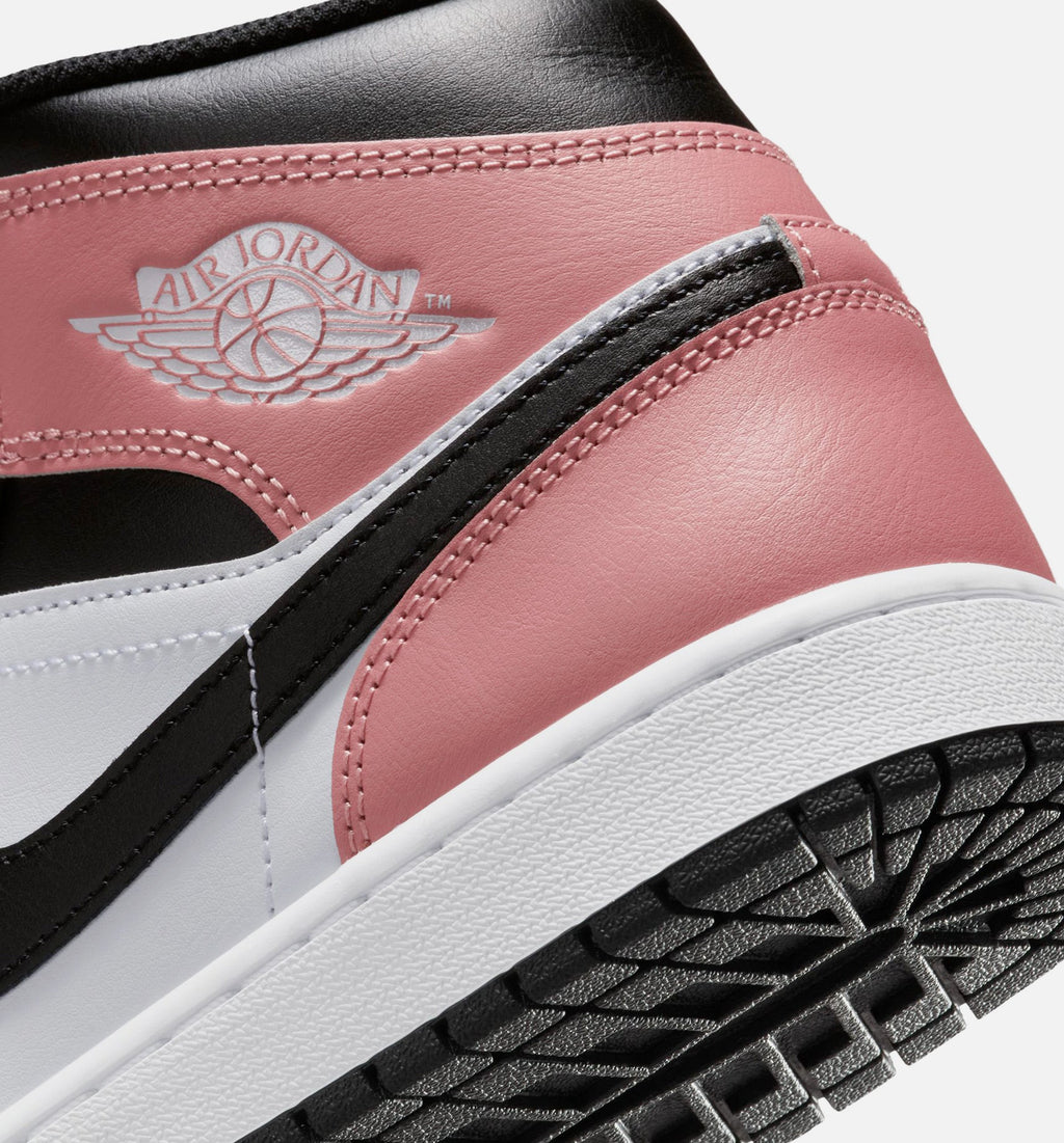 Air Jordan 1 Mid - Men's Lifestyle Sneaker (White/Rust Pink/Black)