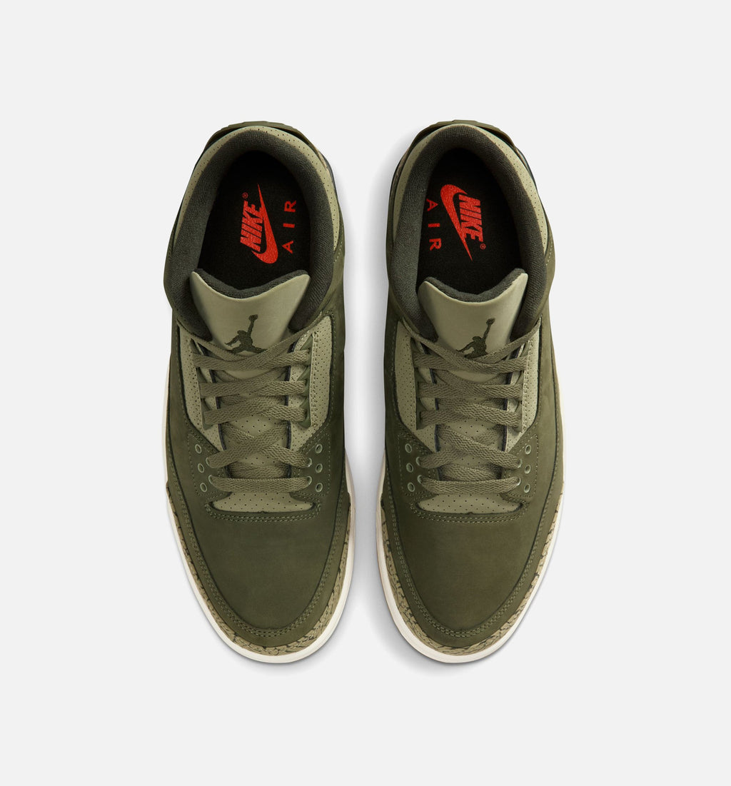 Air Jordan 3 Retro 'Medium Olive' - Men's Lifestyle Sneaker (Medium Olive/Sequoia/Neutral Olive/Sail/Total Crimson)