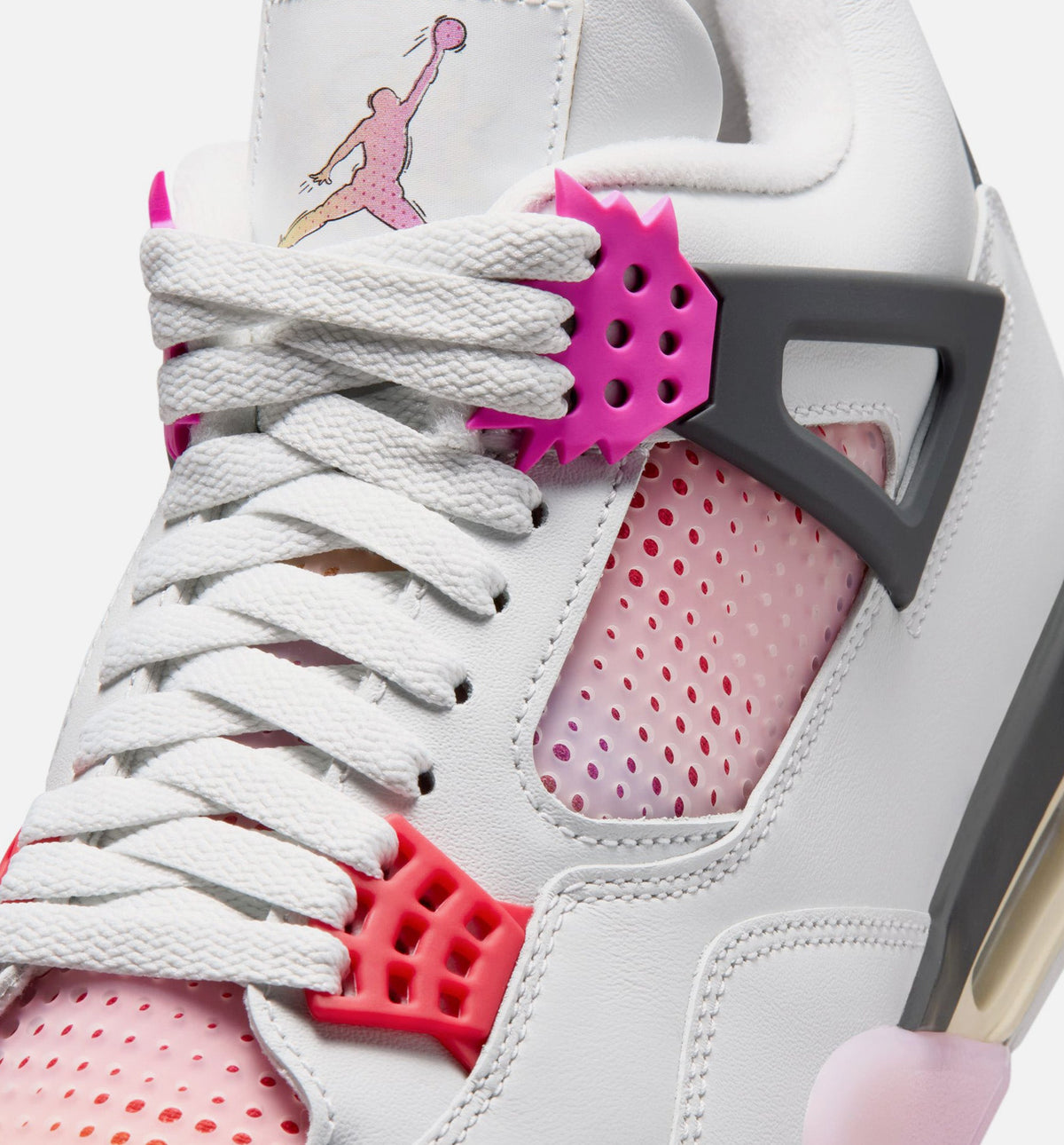 Air Jordan 4 Retro 'Comic' - Men's Lifestyle Sneaker (Off White/Fire Pink/Anthracite)